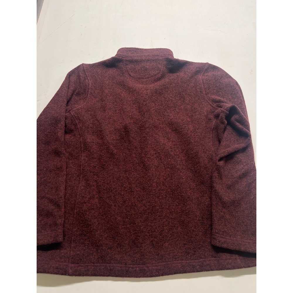 Woolrich 1/4 Zip Sweater Red Mockneck Fleece Pullover Grandpa Mens Sz Medium - Picture 8 of 8